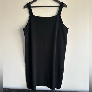 Marina Rinaldi Sport Minimal Black Mini Slip Dress 50% Wool Large
